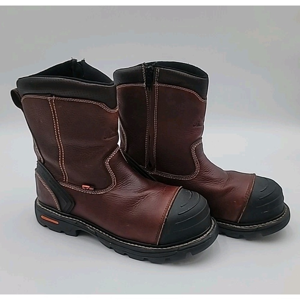Men's size 10W Thorogood Wellington Side Zip Composite Toe Leather Work Boots